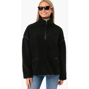 Tuckernuck Rhodes Shearling Quarter Zip Black Small